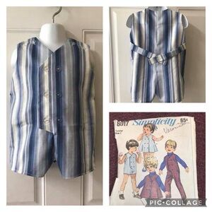 NWOT Custom sewn from 1968 vintage pattern navy/white stripe size 1(12m) Jon Jon